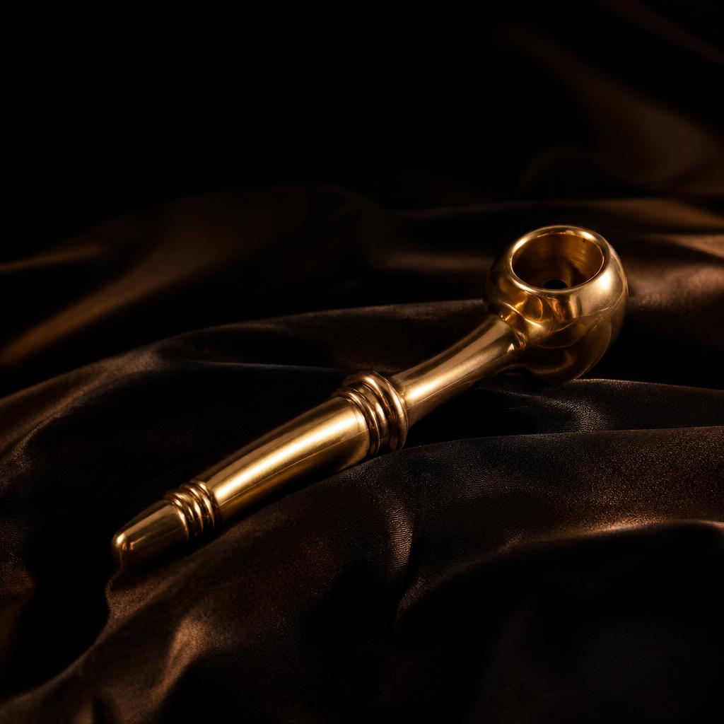 Pipe en Laiton — Objet Maison du cannabis